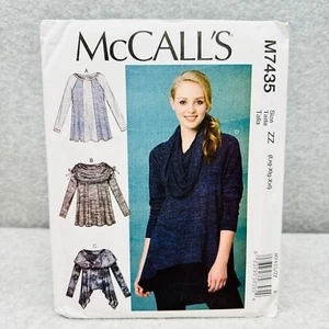 McCalls 7435 Plus Size Loose Tunic Tops Pullover Misses L XXL Sewing Pattern - Picture 1 of 5