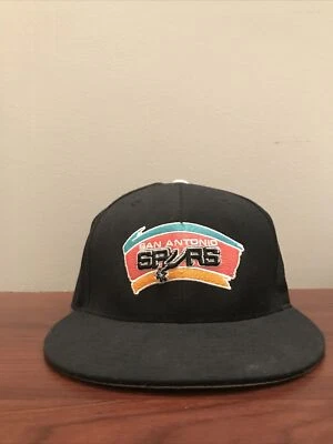 San Antonio Spurs Hat Mitchell & Ness Fitted Cap 7 1/4 Black - Image 1 of 4