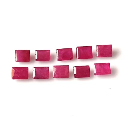 3X4 MM BAGUETTE SHAPE RUBY NATURAL UNHEATED FACETED CALIBRATED GEMSTONE 10 PIECE - Image 1 of 4
