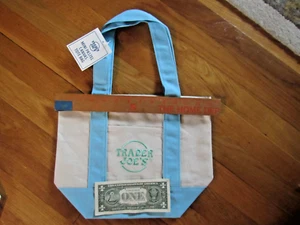 NEU TRADER JOE'S MEDIUM CANVAS TRAGETASCHE EINKAUF BUCH TASCHE BLAU BEIGE 11 X 13 X 5,5 - Bild 1 von 6