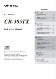 Onkyo CR-305TX - CD Receiver Component System - Instructions - USER MANUAL  - Picture 1 of 1