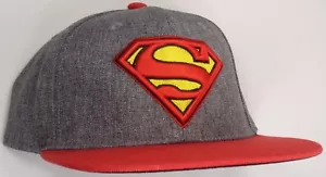 Hat Cap Licensed DC Comics Superman Heather Grey Flat Bill CP - Picture 1 of 2
