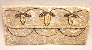 Vintage LA REGALE Beaded SEQUIN CLUTCH Purse JAPAN American Sequins EVENING Bag - Picture 1 of 7