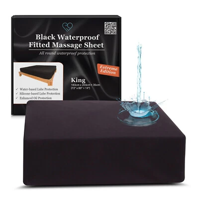Sábana de masaje ajustable impermeable negra Eroticgel KING Extreme 72"" x 80"" + 14"" Foto 1 de 4
