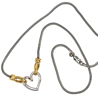 Collar corazón plata esterlina con acento de oro amarillo de 14 k ALWAND VAHAN 17,25 Foto 1 de 4