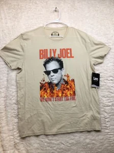 Lee Billy Joel We Didn't Start the Fire Graphic T-Shirt L Beige 2024 Tour NWT - Picture 1 of 13