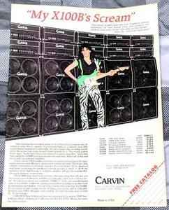 STEVE VAI / DAVID LEE ROTH BAND / 1980'S CARVIN GUITAR AMPS MAGAZINE PRINT AD - Picture 1 of 1