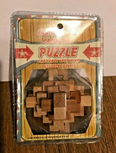 BRAIN TEASER CASSE-TETE Real Wood 3-D PUZZLE  - Picture 1 of 8