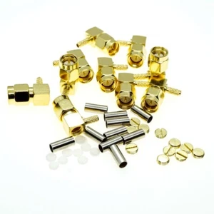 SMA male Right Angle Plug crimp For RG174 RG316 LMR100 cable Lot RF connector - Picture 1 of 6