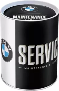 Caja de dinero retro estilo vintage lata forma lata - logotipo BMW - servicio - Imagen 1 de 4