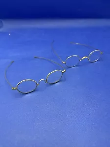 2 Pair Of Antique Wire Eyeglasses Glasses Spectacles Wire Rim - Picture 1 of 6