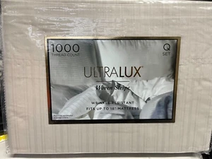 Ultra Lux Sateen Weave Silver Grey Queen 4 Piece Sheet Set 1000 Thread Count - Picture 1 of 4