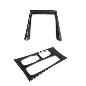 Fits for BMW X5 2008-13 Center Cup Holder & Gear Trim Panel Set Carbon Fiber ABS - Picture 1 of 3