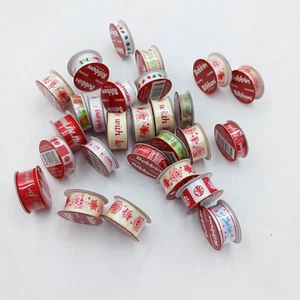 Bobbin Ribbon Scrapbooking Card Making Holiday Christmas 3/8"x6 ft rolls 27 pcs - Picture 1 of 4