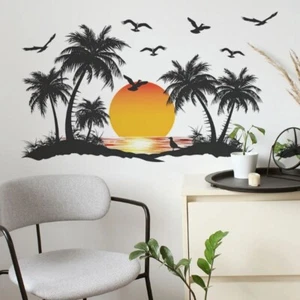 Removable Wall Sticker Flower Decal Tree Beach Vinyl Art Bath Bedroom Home Decor - Picture 1 of 6