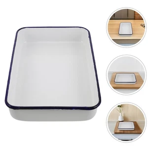 Enamel Baking Pan Enamelware Tray Roast Potato Bakeware Chicken Roasting - Picture 1 of 12