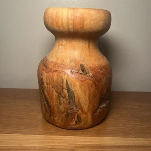 Hand Turned Colorado Aspen Wood Vase, Artist Dan Lane 6” One Of A Kind - Picture 1 of 11