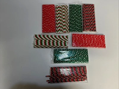 175 PIEZAS Pajitas de Papel Desechables de Navidad a Granel Multi-Patrones Foto 1 de 4
