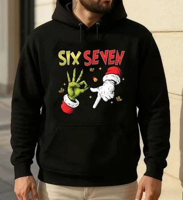 Six Seven ELF Divertida Navidad Sudadera con Capucha Acogedora Fiesta Festivo Regalo Sudadera Top Foto 1 de 4