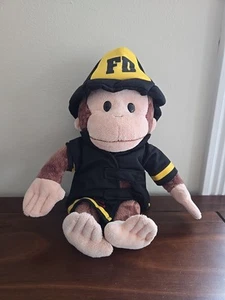 Gund Curious George 12" Fireman Fire Fighter Stuffed Plush Universal Studios - Picture 1 of 5