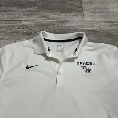 Nike UCF Knights Citronauts Space U Golf Polo Shirt Mens Medium White Polyester  - Image 1 of 4