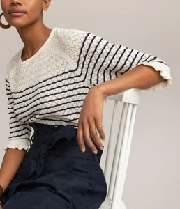 La Redoute Breton Striped Pointelle Jumper - Picture 1 of 6
