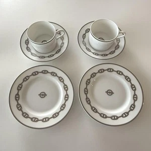 HERMES Chaine d'Ancre Coffee Cup Cake Plate Set Collector's Edition - Picture 1 of 3