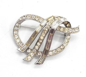 Lisner Silver Tone Ribbon Pin Brooch Fashion Jewelry - Picture 1 of 6