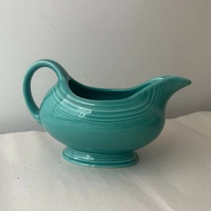 Jarra de salsa Fiesta Turquesa Gravy Boat HLC EE. UU. Post-86 sin plomo 63/4" de colección - Imagen 1 de 7