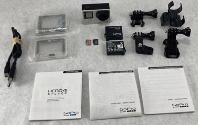 GoPro Hero 4 Silver Camera, 2 Batteries, Extras - TESTED - Image 1 of 4