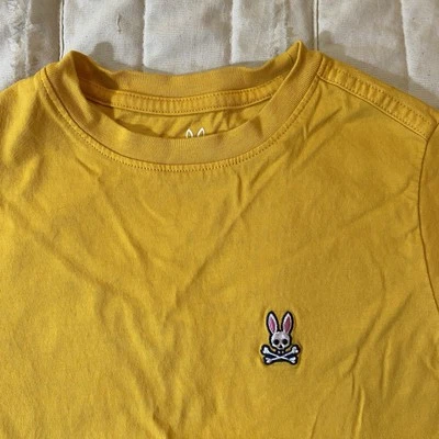 Psycho Bunny Shirt Boys XXS 4 Yellow Classic Crew Neck Embroidered Logo Tee - Image 1 of 4