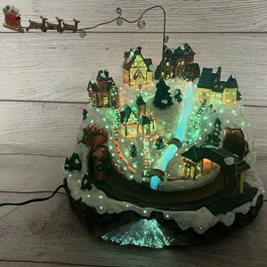 Holiday Living Night Before Christmas Fiber Optic Village Lights Train Santa LG - Picture 1 of 10