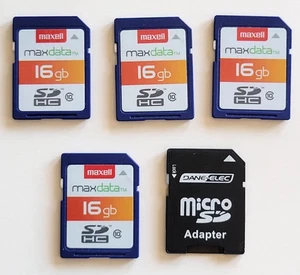 Maxell Maxdata 16GB Class 10 SDHC SD Camera Video Cards 16 GB Memory - Picture 1 of 1