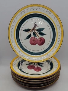Set of 6 STANGL "Fruit" Salad Plates, CHERRIES, Vintage MCM, 8", Imperfect - Picture 1 of 11