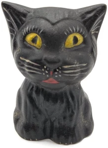 Vaillancourt Black Halloween Cat Chalkware Art Animal Fall Autumn Figurine 1998 - Picture 1 of 7
