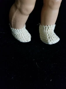 ¡Botines de bebé tejidos vintage para muñeca! Antiguo stock de tienda/como nuevo ¡Bonito! Pie de 1-1/4" #P54 - Imagen 1 de 3