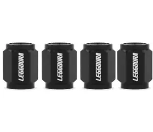 Project Kics Leggdura Racing Valve Cap Set - Black - Foto 1 di 1