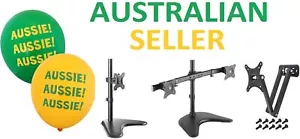 Universal Wall or Desk Height Adjustable Monitor Stand Mount Bracket Screws VESA - Picture 1 of 5