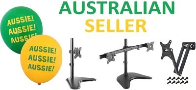 Universal Wall or Desk Height Adjustable Monitor Stand Mount Bracket Screws VESA - image 1 of 4