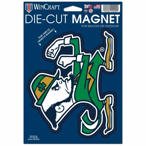 NOTRE DAME FIGHTING IRISH LEPRECHAUN DIE CUT MAGNET NEW WINCRAFT 🍀 Cover
