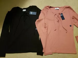 Neu mit Etikett Hollister Slim Schnür-T-Shirt Langarm 2 Farben L - Bild 1 von 4
