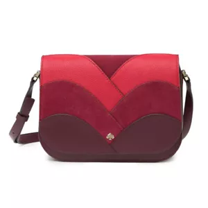 Kate Spade New York Nadine Patchwork Medium Flap Leather & Suede bag $329 Retail - Picture 1 of 10