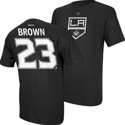 Camiseta de jugador Reebok NHL para hombre Los Angeles Kings Dustin marrón #23, negra Foto 1 de 3