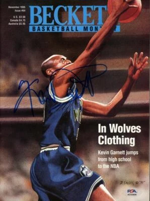 KEVIN GARNETT signed 1995 Beckett magazine - autograph PSA/DNA certified HOF - Image 1 of 2