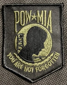 POW MIA KIA Wappen oliv mit schwarzer Stickerei Biker Patch - Bild 1 von 1