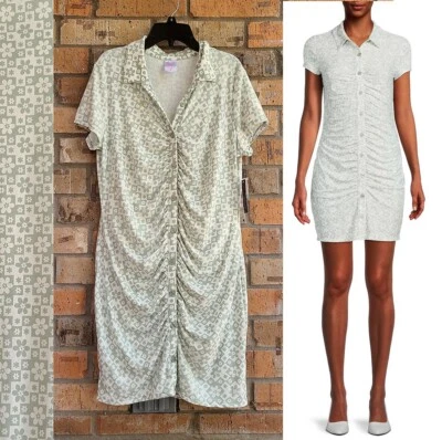 Vestido Camisa Acanalada No Boundaries Juniors Blanco Pistacho Talla XL (15-17) Foto 1 de 4