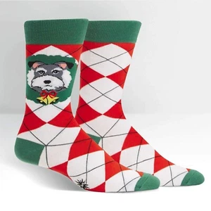 Deck the Paws Argyle Crew-Herrensocken Größe 10-13 Sock It To Me Mode neu - Bild 1 von 2