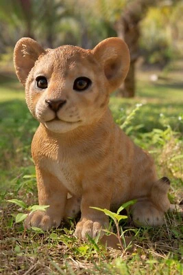 Bebé León Estatua Decoración Sentado Jardín Estatua, Jardín/Hogar Decoración Mesa Foto 1 de 4