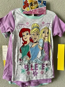 Disney Princess Girls Cotton Pajama Short Set (4,6,8,10) NWT - Picture 1 of 4