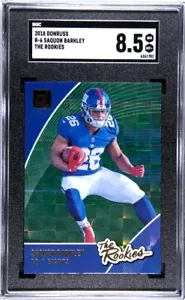 2018 Panini Donruss - #R-6 Saquon Barkley The Rookies RC - Graded SGC 8.5 NM/MT+ - Picture 1 of 2